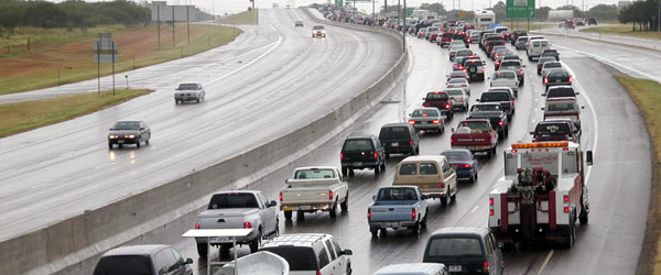 Hurricane Route road sign or contra-flow traffic