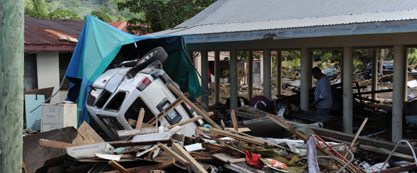 Wreckage after a tsunami