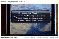 WEA Screen image of disaster text from the government displaying on a smart phone screen.