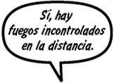 CONSEJERA: Sí, hay fuegos incontrolados en la distancia.