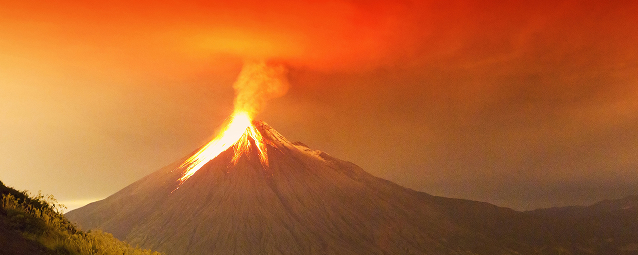 volcano erupting