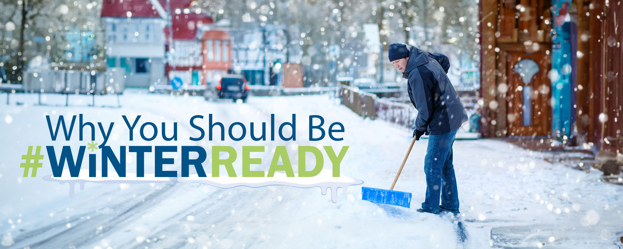 hombre paleando nieve. Razones para estar #winterready