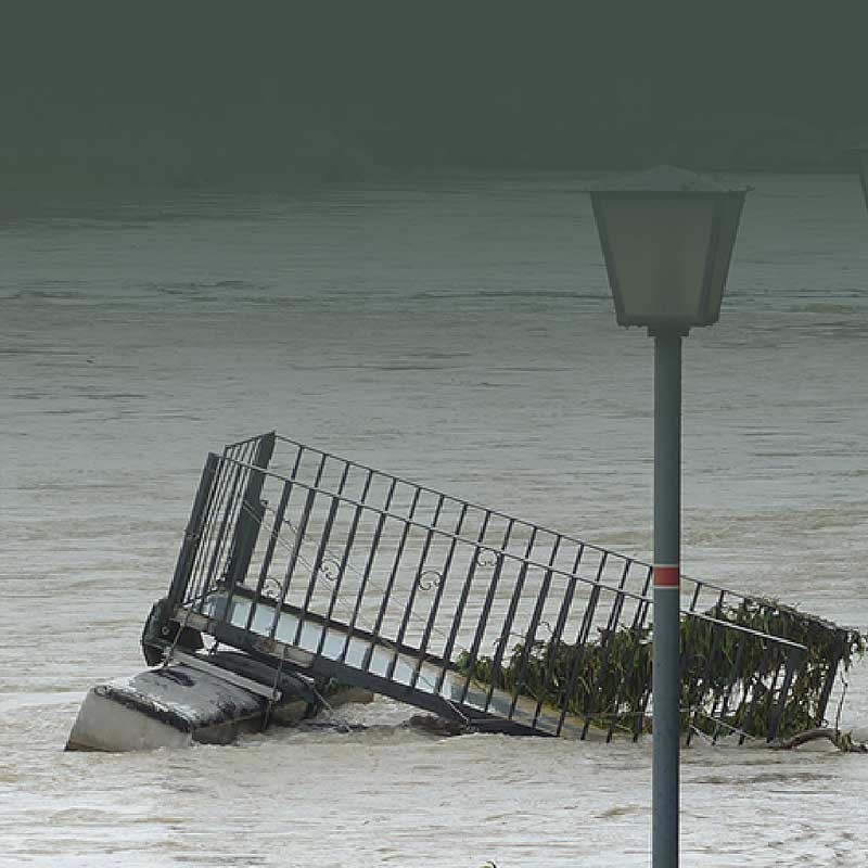 Photo of a flooded street.