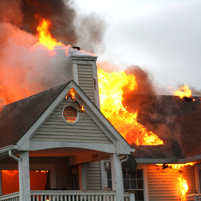 a house on fire