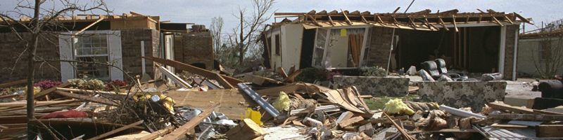 August 16th, 1992. The inside of a home sits exposed to the elements as Hurricane Andrew ripped through the neighborhood.