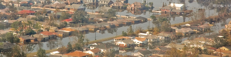 August 29th, 2005. Backhoes and dump trucks stand upon giant piles of storm debris in an attempt to clear the aftermath.