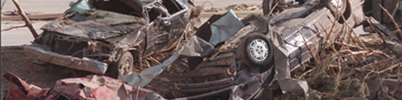 May 3rd, 1999. A pile of cars destroyed from the tornado. May 3rd, 1999. A pile of cars destroyed from the tornado.