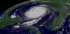 Hurricane in the Gulf of Mexico seen from space.