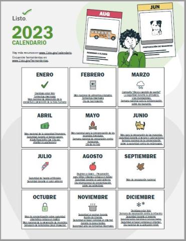 2023 Preparedness Calendar in Spanish Thumbnail 