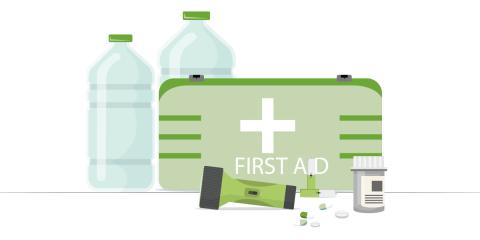 First aid kit with medication 