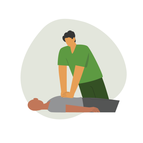 person performing CPR on another person 