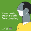 a man wearing a face mask. When out in public, wear a cloth face covering.