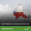 A fire hydrant burried in snow. Help firefighters by keeping hyrants clear. #BeInformed