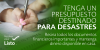 mano de mujer escribiendo un presupuesto familiar. El texto dice: Tenga un presupuesto destinado para desastres. Reuna todos los documentos financieros importantes y mantenga dinero disponible en casa. Resolver estar listo. 