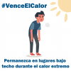 Ilustración de un hombre sudando bajo el sol de verano. #BeatTheHeat ¡Permanezca a la sombra o en interiores durante el calor extremo!