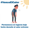 Ilustración de un hombre sudando bajo el sol de verano. #BeatTheHeat ¡Permanezca a la sombra o en interiores durante el calor extremo! 