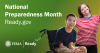 Picture of a boy in a wheelchair and a girl with down syndrome. National Preparedness Month.