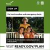 A family sit together on a porch swing. Sign up for local weather and emergency alerts. Prepare for disasters to create a lasting legacy for you and your family. Visit ready.gov/plan. Brought to you by Ready, FEMA and the Ad Council.