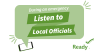 graphic image of a cell phone. Text reads: during an emergency listen to local officials.