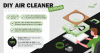 DIY Air Cleaner Designers: A 20” x 20” box fan, A 20” x 20” cardboard cutout the same size of the fan blades, One 20” x 20” air filter with a Minimum Efficiency Reporting Value of 13 or higher, Duct tape, bungee cords or clamps to attach the filter and cardboard to the fan Tips. Replace filters when they are dirty or develop an odor. • Keep extra filters on hand so you don’t have to go out during a smoke event for replacements.