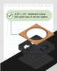 Graphic shows an air filter, a box fan and a cardboard cut out. text reads: 20" x 20" cardboard cutout the same size of the fan blades.
