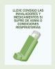 Imagen gráfica de un inhalador. Texto: Lleve inhaladores y medicamentos si tiene asma o afecciones respiratorias.