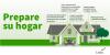 Prepare su hogar. Siempre opere generadores en las afueras para evitar envenenarse por monoxido de carbono. Llene el tanqque de su automovil con combustible y estacionelo en un lugar cubierto, si es posible. Cubra las ventanas con tormenteras o paneles de madera. Asegure objetos que esten afuera, o traigalos adentro. Mantenega arboles y arbustos recoratados. 